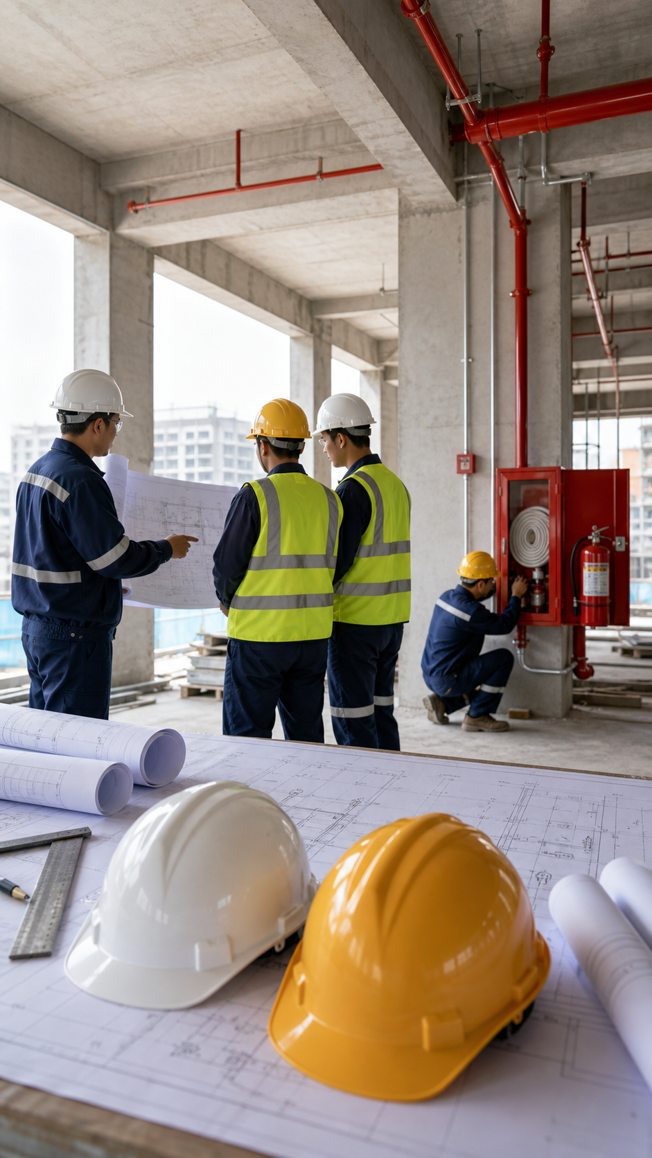 Mô phỏng giải pháp PCCC cho nhà thầu đội thi công